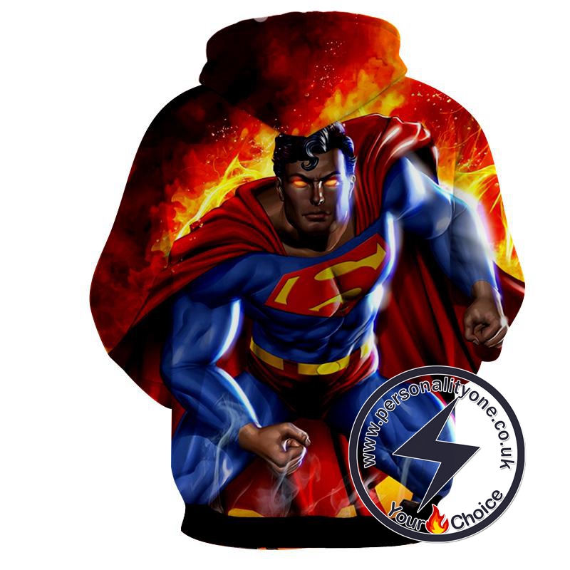 Super Man On Fire - Superman Sweat Shirt - Superman Hoodies